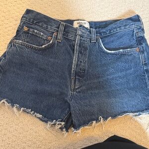 Agolde Blue Denim Jeans with White Label